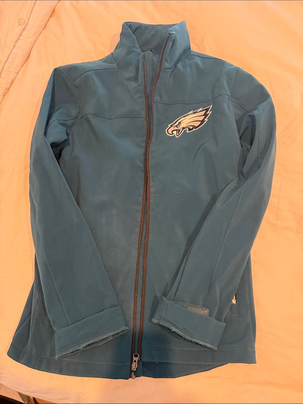 NFL Teal and White Eagles Logo Jacket